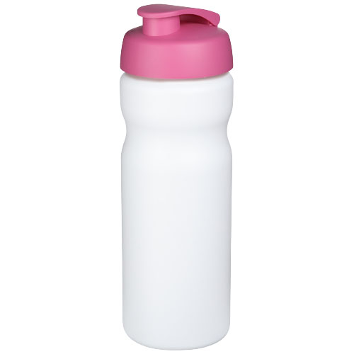 Bidon personnalisable de sport 650ml Baseline® Blanc et Rose